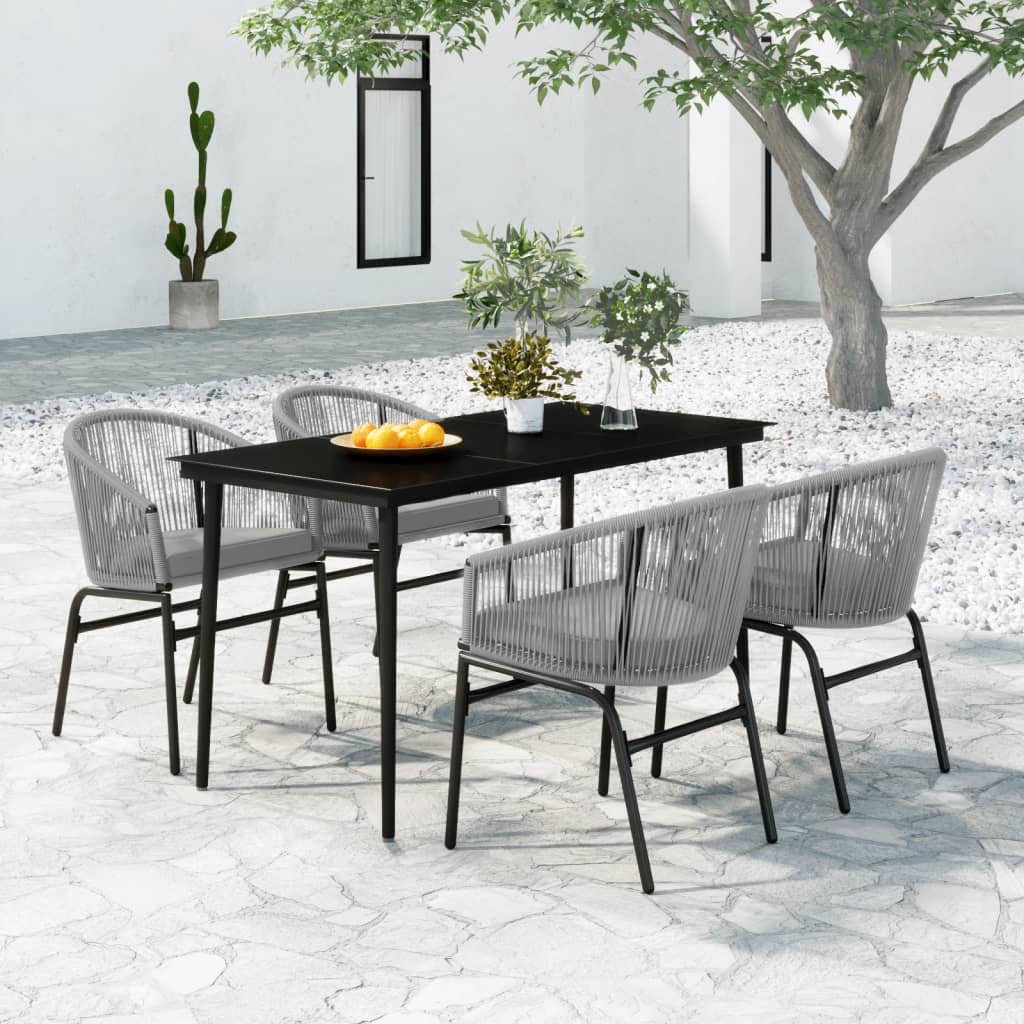 -Delige Tuinset 5 140 cm tafellengte Grijs