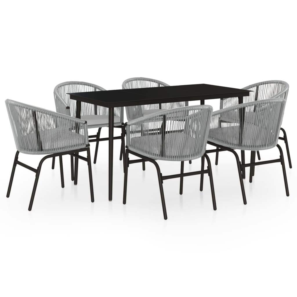 -Delige Tuinset 7 140 cm tafellengte Grijs