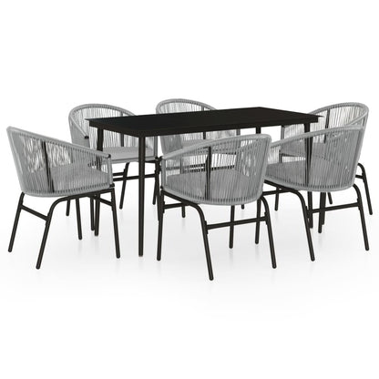 -Delige Tuinset 7 140 cm tafellengte Grijs
