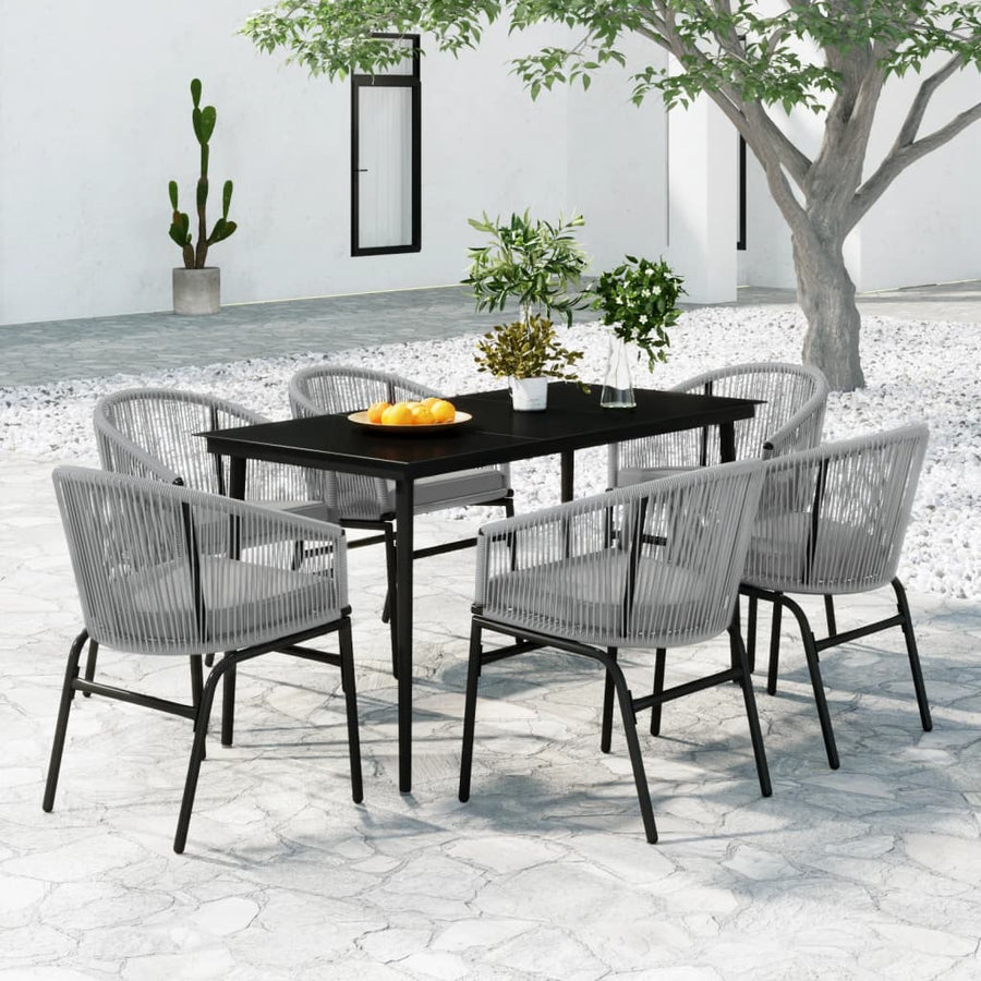 -Delige Tuinset 7 140 cm tafellengte Grijs