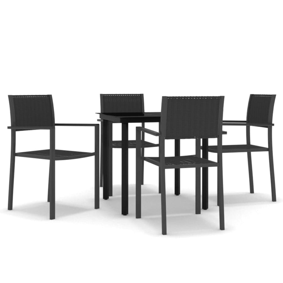 -Delige Tuinset 5 80 cm tafellengte Zwart