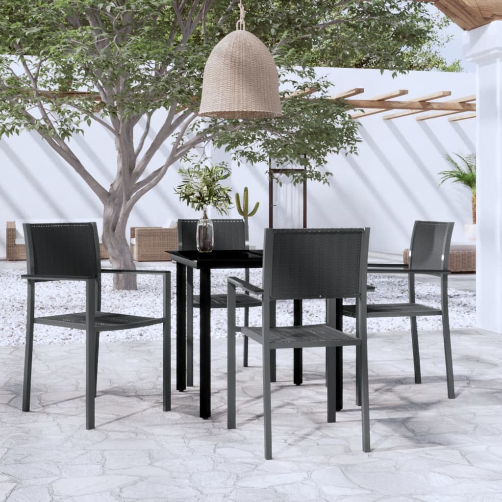 -Delige Tuinset 5 80 cm tafellengte Zwart