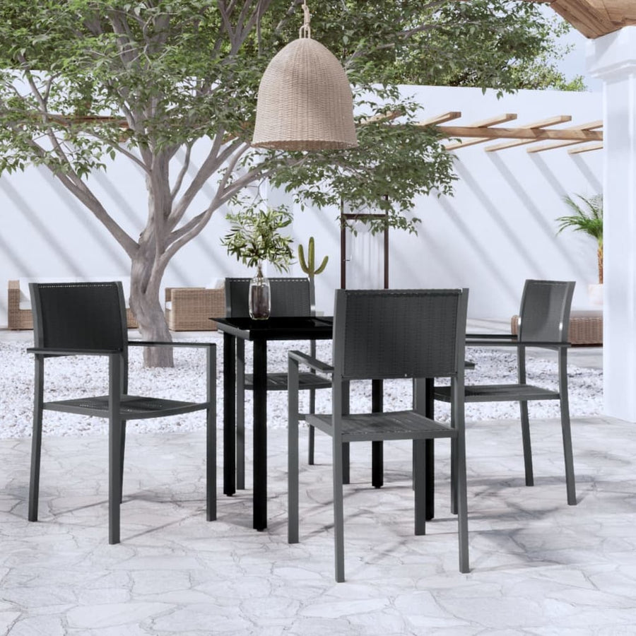 -Delige Tuinset 5 80 cm tafellengte Zwart