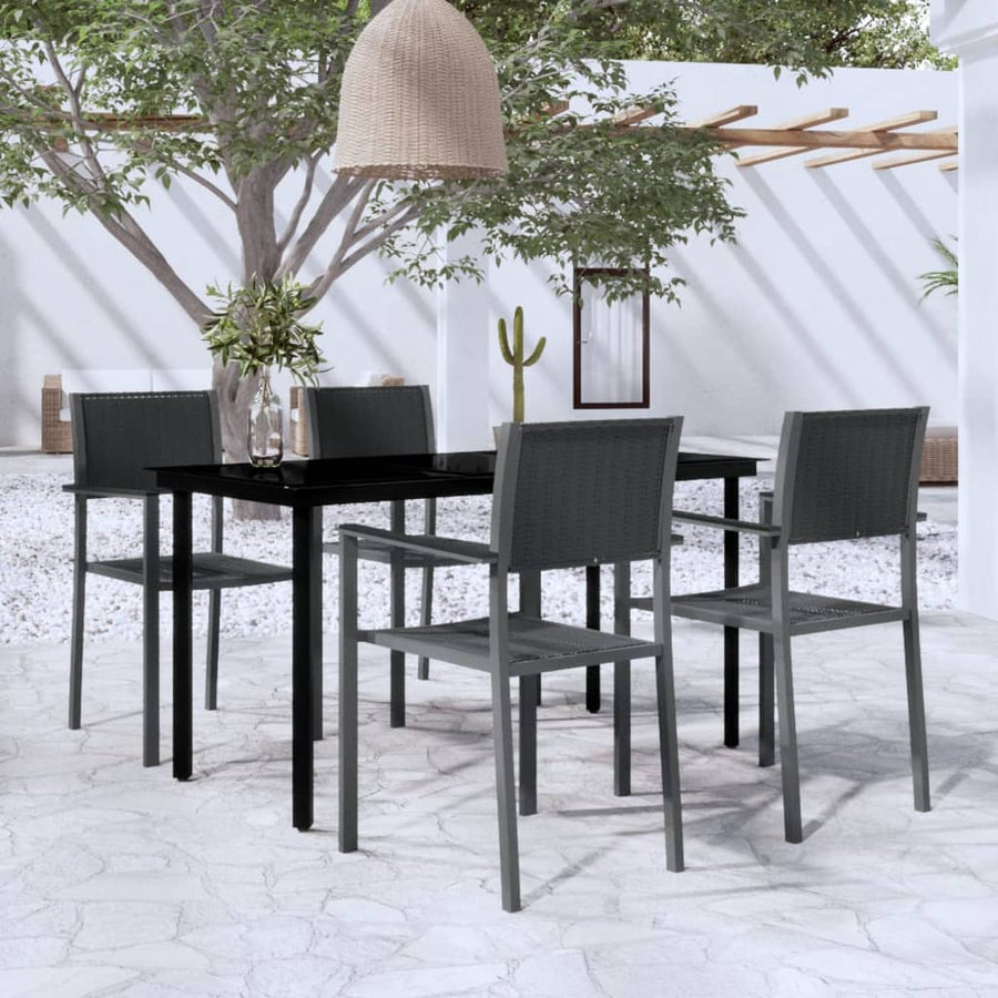 -Delige Tuinset 5 140 cm tafellengte Zwart