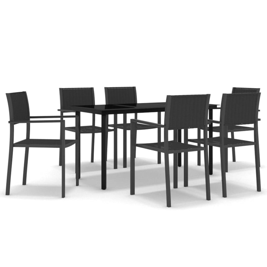 -Delige Tuinset 7 140 cm tafellengte Zwart