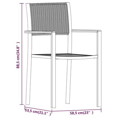 -Delige Tuinset 7 140 cm tafellengte Zwart