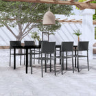 Tuinset 7-delig 200 cm zwart