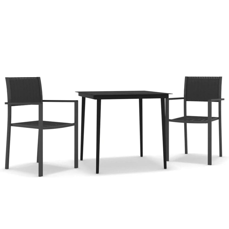 -Delige Tuinset 3 80 cm tafellengte Zwart