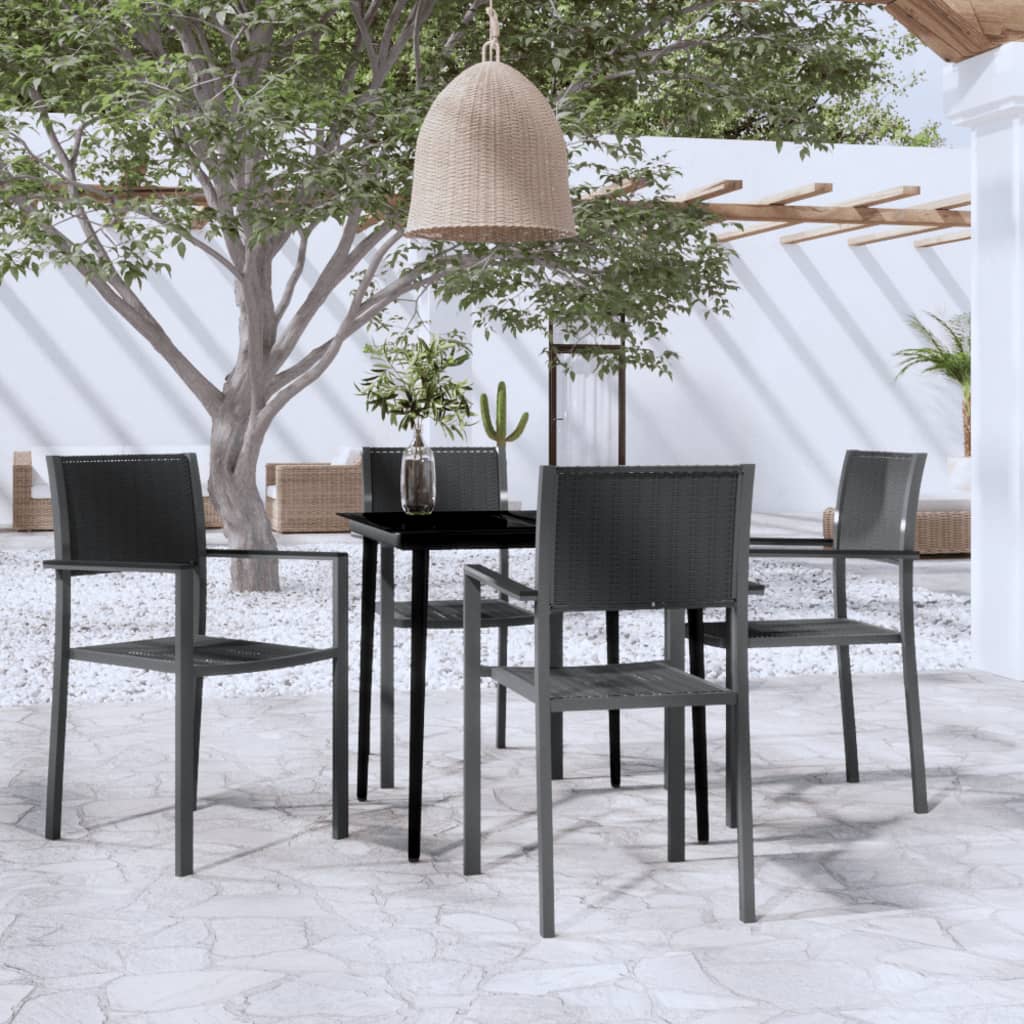 -Delige Tuinset 5 80 cm tafellengte Zwart