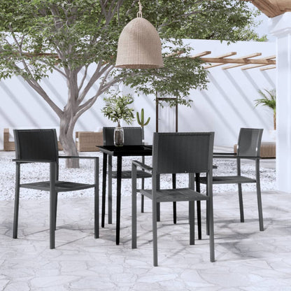 -Delige Tuinset 5 80 cm tafellengte Zwart
