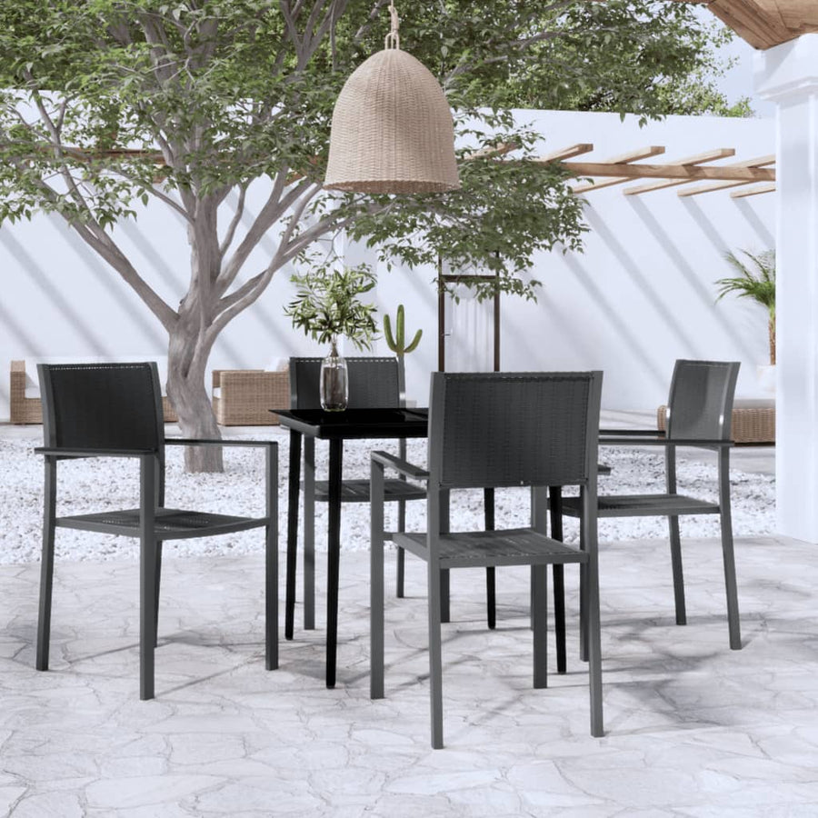 -Delige Tuinset 5 80 cm tafellengte Zwart