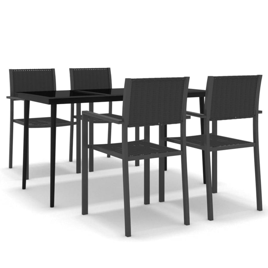 -Delige Tuinset 5 140 cm tafellengte Zwart