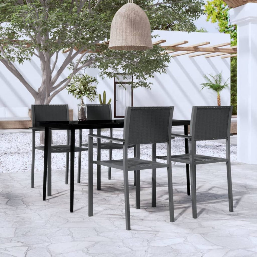 -Delige Tuinset 5 140 cm tafellengte Zwart