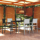 7-piece black and white garden set