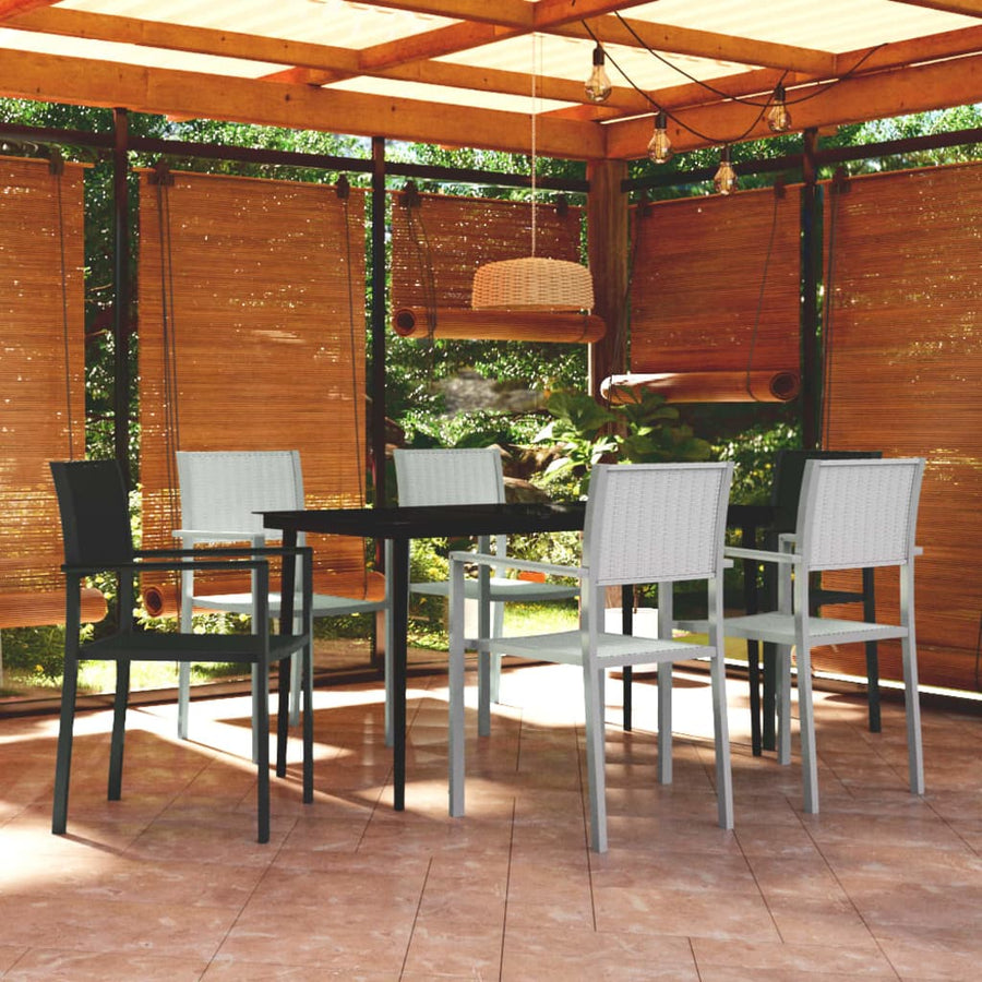 -Delige Tuinset En Wit 7 140 cm tafellengte Zwart