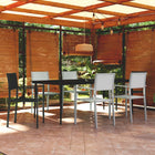 Tuinset 7-delig met tafel 200x100 cm zwart wit