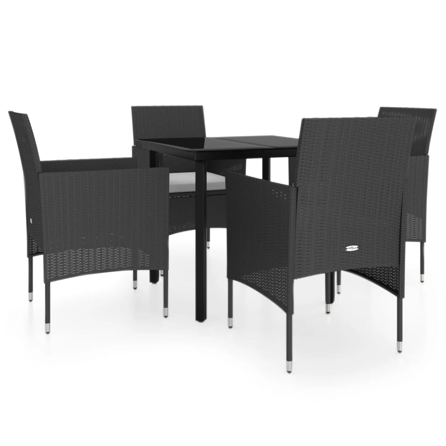 -Delige Tuinset Met Kussens 5 80 cm tafellengte Zwart