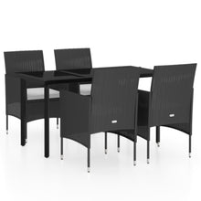 -Delige Tuinset Met Kussens 5 140 cm tafellengte Zwart