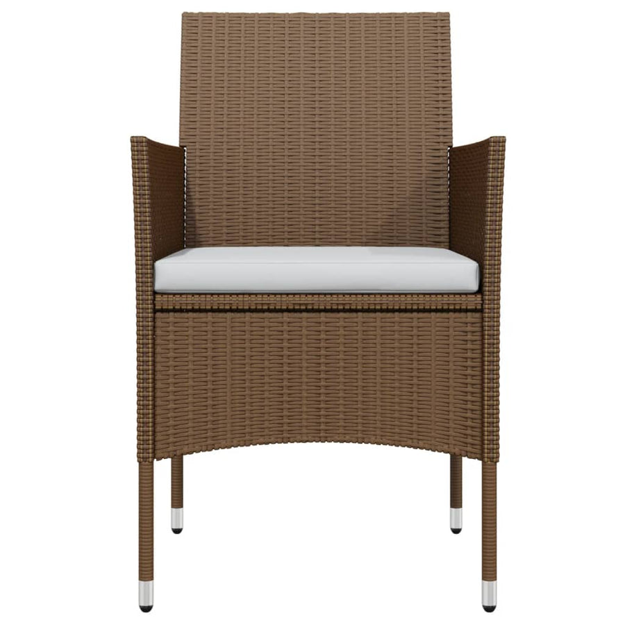-Delige Tuinset Met Kussens 5 140 cm tafellengte Bruin en zwart