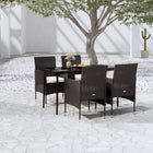 5-piece Garden Furniture Set with Cushions, Black