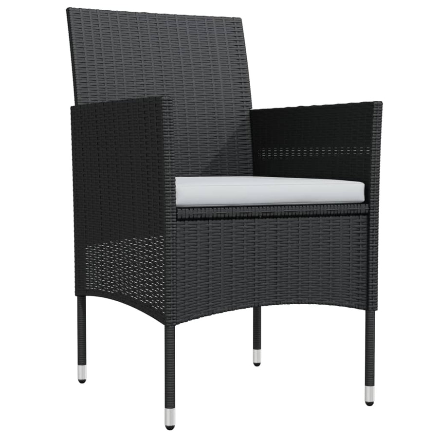 9-delige Tuinset met kussens zwart