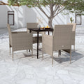 5-piece Garden Furniture Set with Cushions Beige and Black