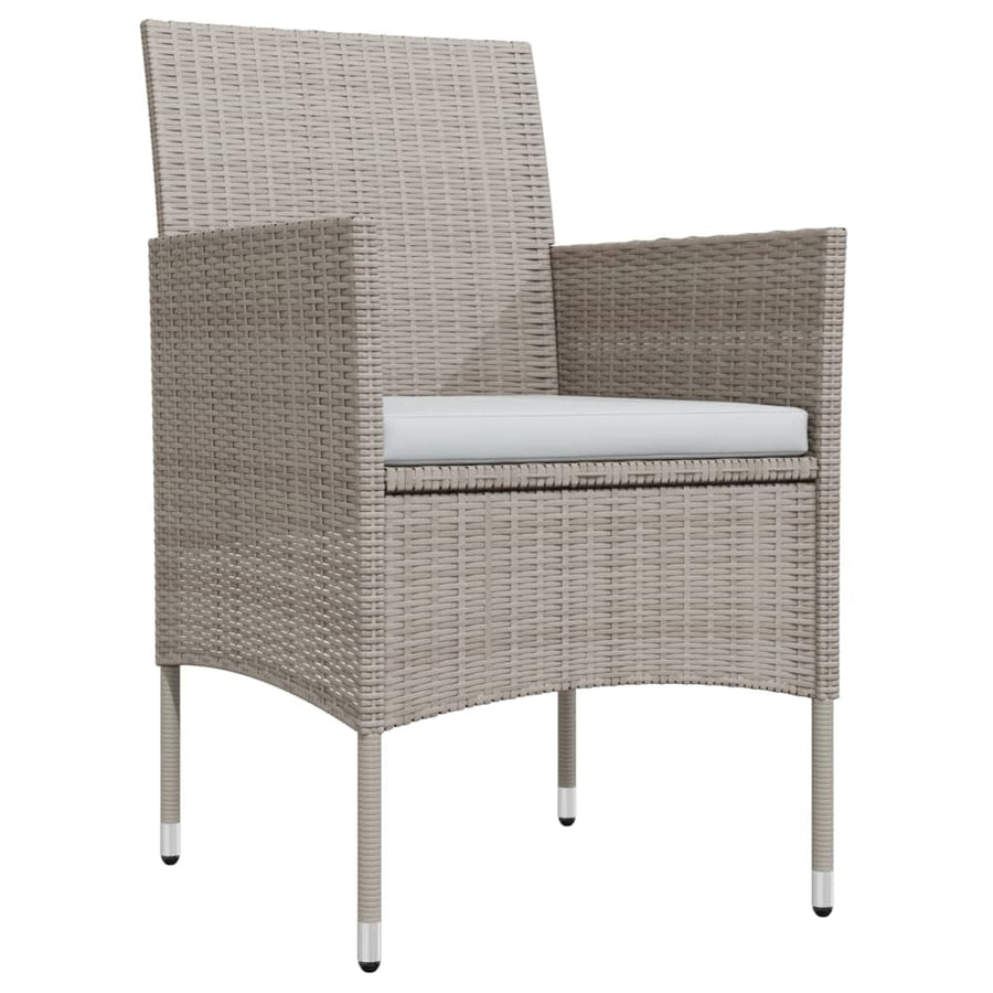-Delige Tuinset Met Kussens 7 140 cm tafellengte Beige en zwart
