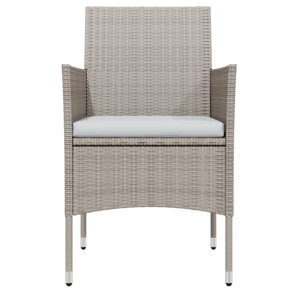 -Delige Tuinset Met Kussens 7 140 cm tafellengte Beige en zwart
