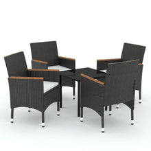 -Delige Tuinset Met Kussens 5 80 cm tafellengte Zwart