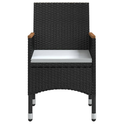 -Delige Tuinset Met Kussens 7 140 cm tafellengte Zwart