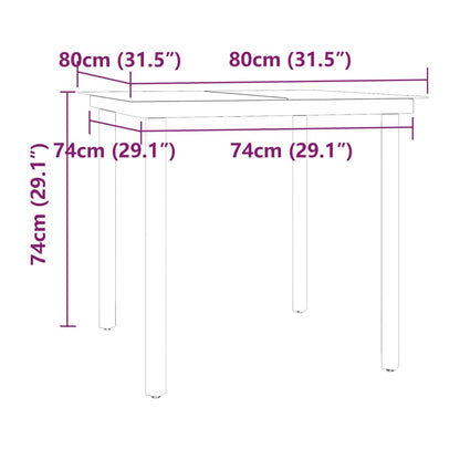 -Delige Tuinset Met Kussens 3 80 cm tafellengte Grijs en zwart