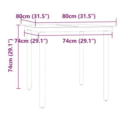 -Delige Tuinset Met Kussens 5 80 cm tafellengte Grijs en zwart