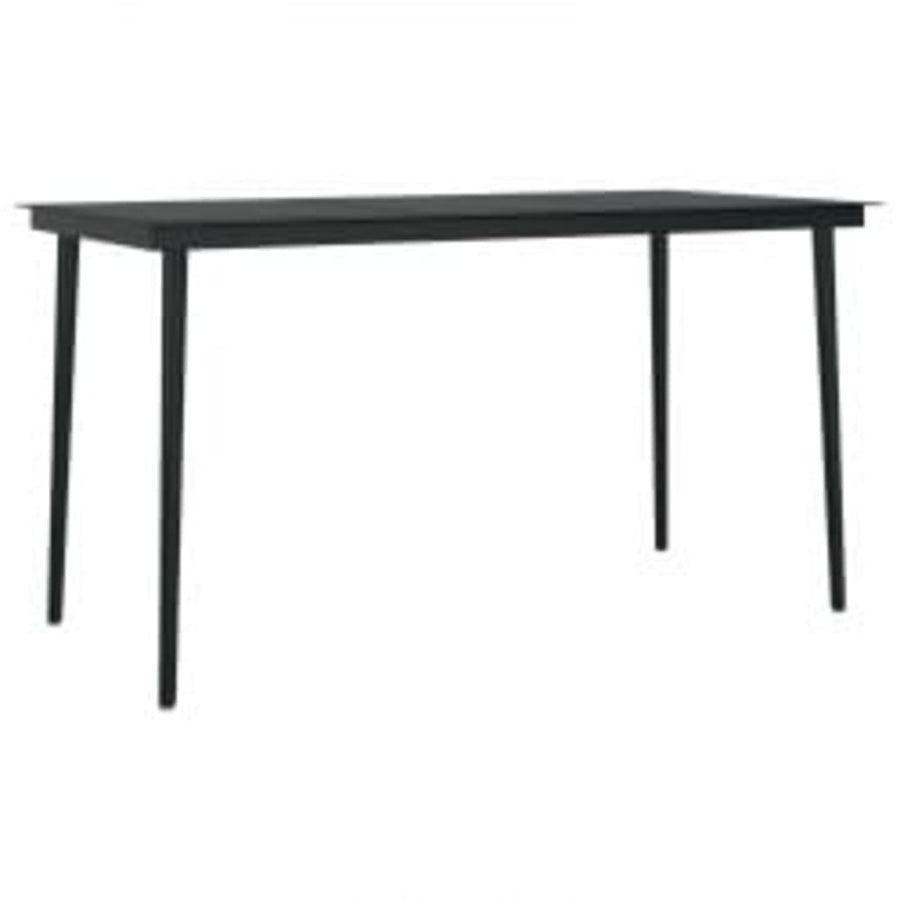 -Delige Tuinset Met Kussens 5 140 cm tafellengte Zwart