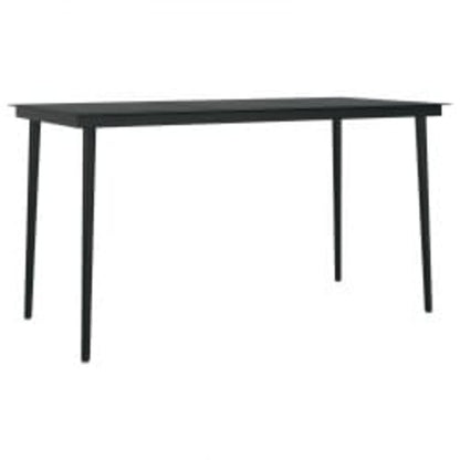 -Delige Tuinset Met Kussens 7 140 cm tafellengte Zwart