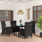 5-piece Garden Furniture Set with Cushions, Black