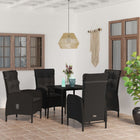 5-piece Garden Furniture Set with Cushions, Black