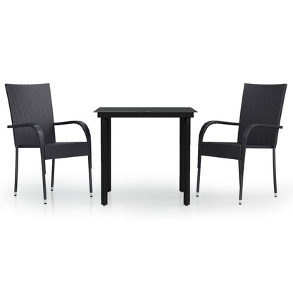 -Delige Tuinset 3 80 cm tafellengte Zwart