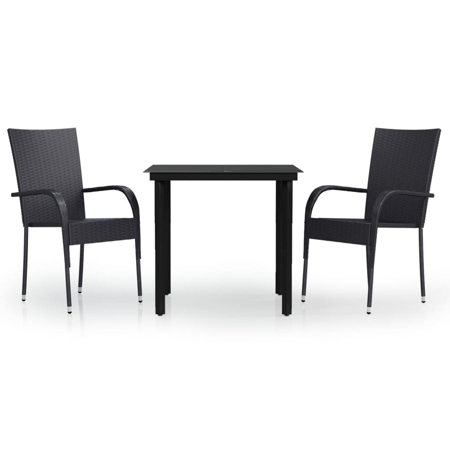 -Delige Tuinset 3 80 cm tafellengte Zwart