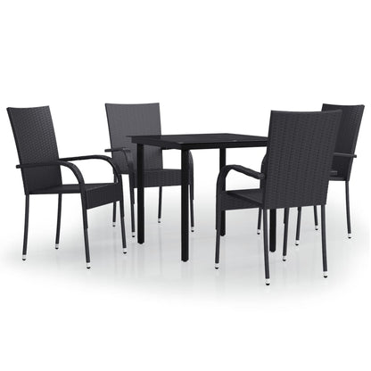 -Delige Tuinset 5 80 cm tafellengte Zwart