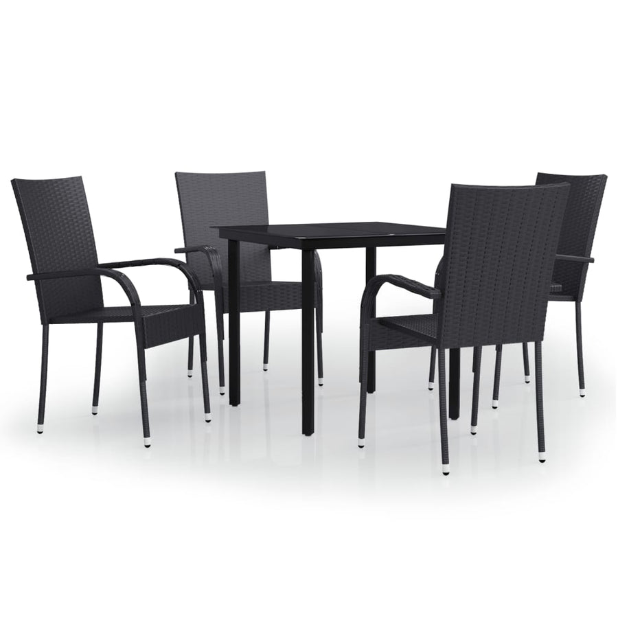 -Delige Tuinset 5 80 cm tafellengte Zwart