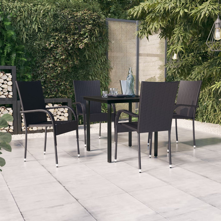 -Delige Tuinset 5 80 cm tafellengte Zwart