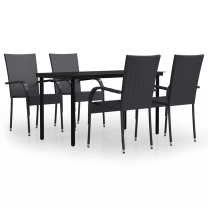 -Delige Tuinset 5 140 cm tafellengte Zwart