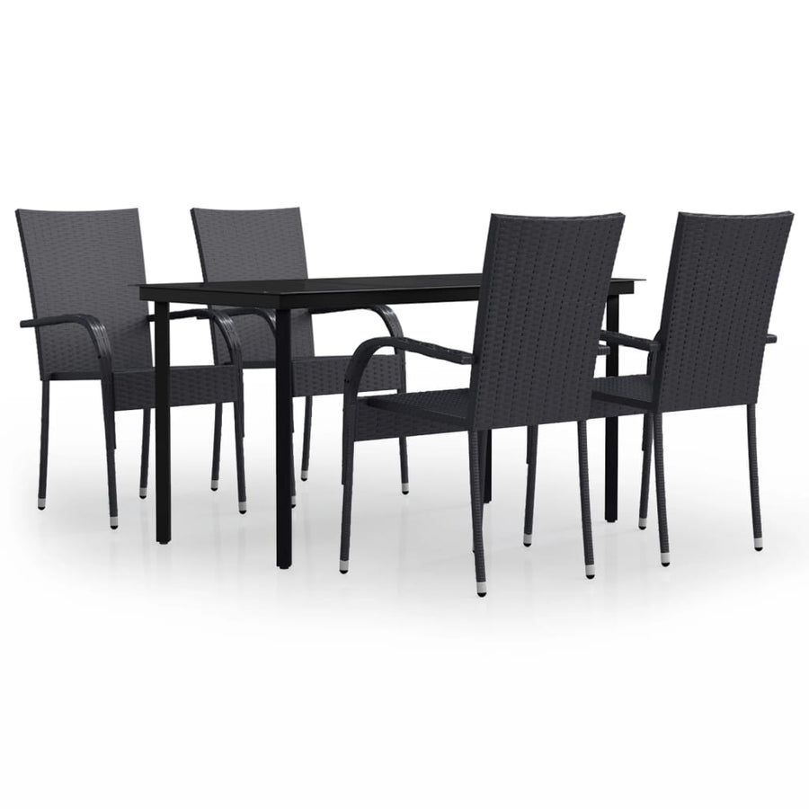 -Delige Tuinset 5 140 cm tafellengte Zwart