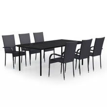7-Delige Tuinset 6 200 cm tafellengte Zwart
