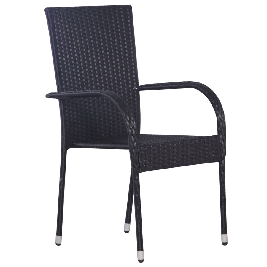 7-Delige Tuinset 6 200 cm tafellengte Zwart