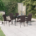 7-piece garden set brown and black