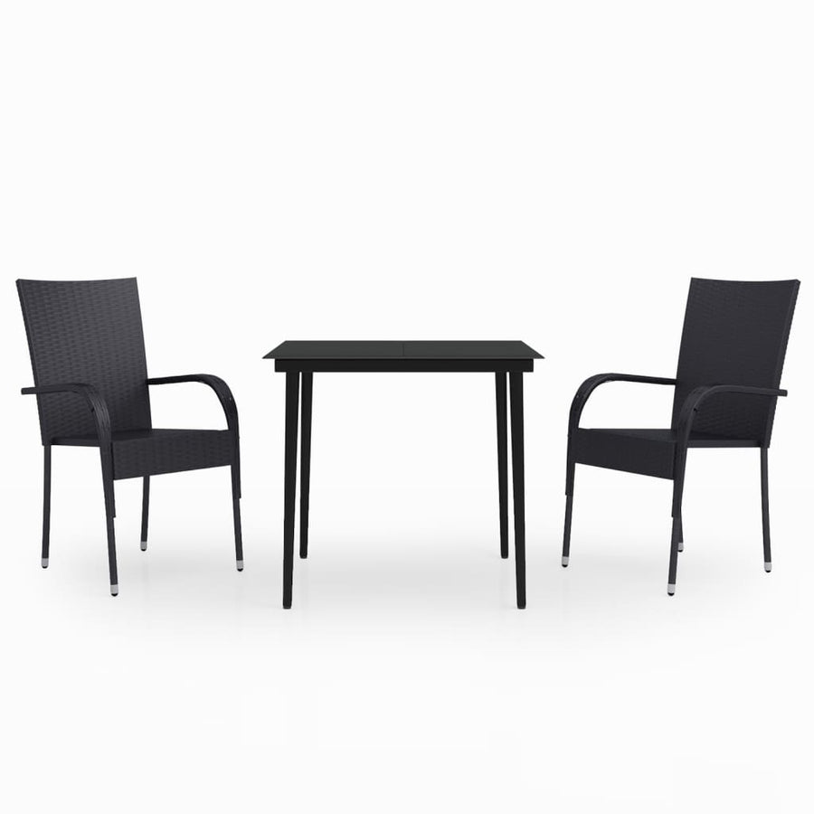 -Delige Tuinset 3 80 cm tafellengte Zwart