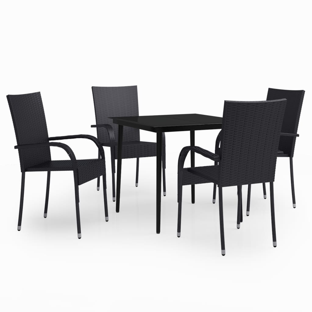 -Delige Tuinset 5 80 cm tafellengte Zwart