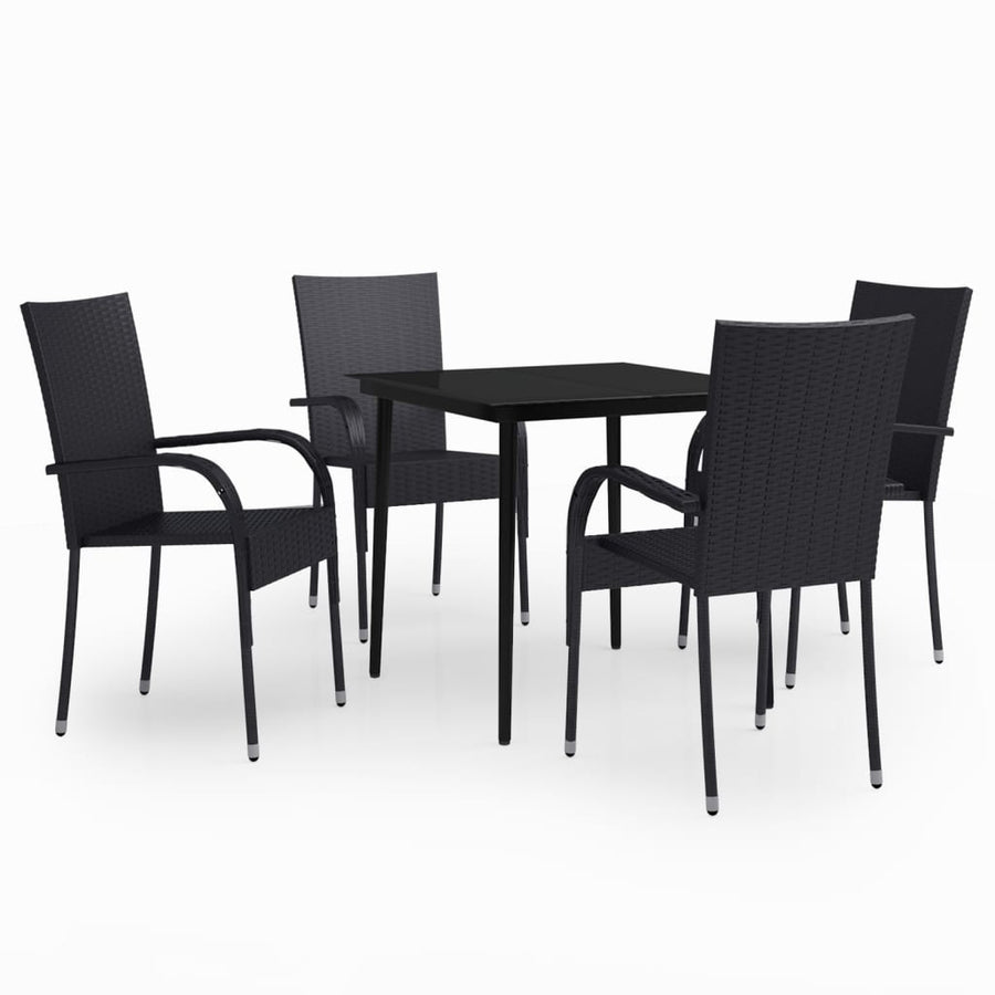 -Delige Tuinset 5 80 cm tafellengte Zwart