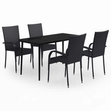 -Delige Tuinset 5 140 cm tafellengte Zwart